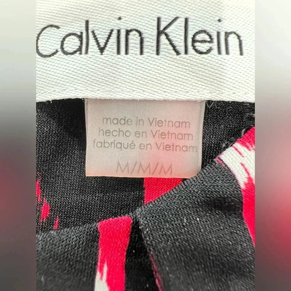 Calvin Klein Black and Fuchsia Sleeveless Blouse - Picture 9 of 14